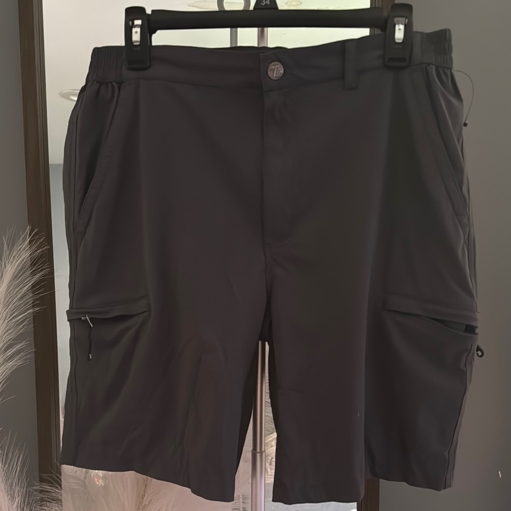 Black Cargo Shorts with Technical Fabric